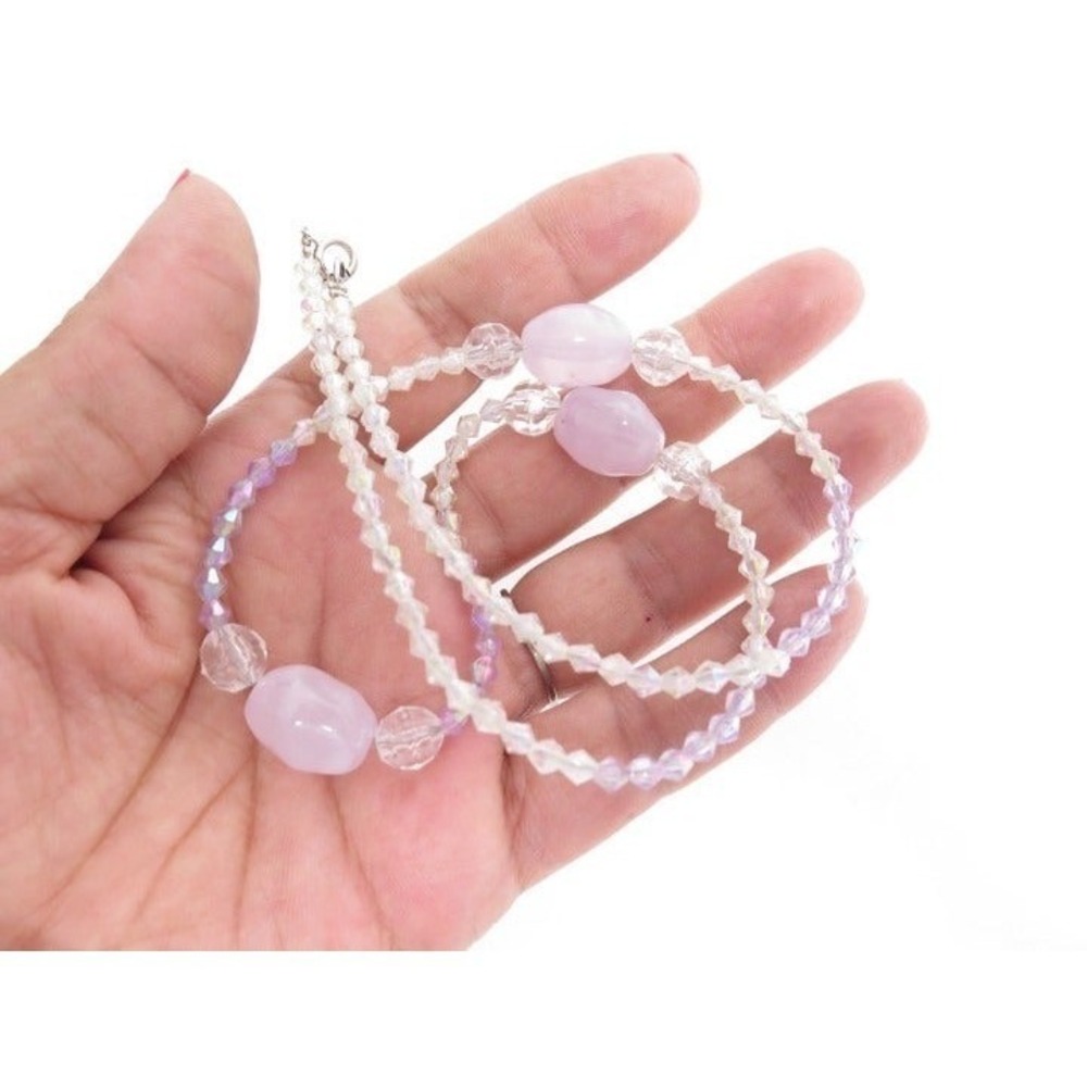 Pretty Aurora Borealis‎ Beaded Necklace 20-3/4"